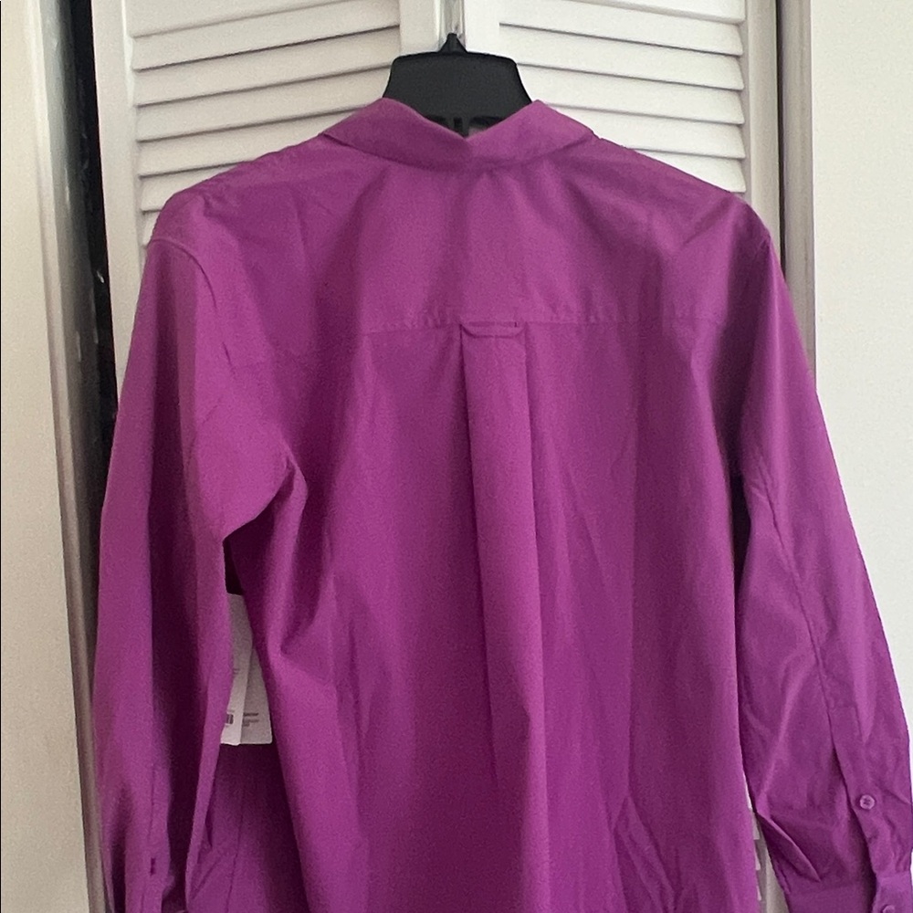 Athleta Oversized Poplin Top Purple - Picture 13 of 14